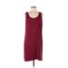 Ann Taylor Casual Dress - Shift Scoop Neck Sleeveless: Red Print Dresses - Women's Size 8