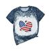 REORIAFEE Independence Day Parent-Child Outfits Parent-child Independence Day Mother s Day T-Shirt Mother Daughter Suit Kid Crewneck Short Sleeve Kid-Navy 10-11 Years