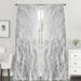 Sweet Home Collection Sheer Voile Waterfall Ruffled Tier 96 Inch Single Curtain Panel - 96 long x 50 wide Silver