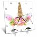 Pretty Glam Gold and Pink Unicorn Face Illustration 6x6 Desk Clock dc-289270-1