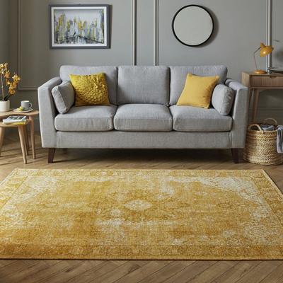 Teppich FLAIR RUGS "Antique", gold (goldfarben), B:200cm H:4mm L:290cm, Baumwolle, Kunstfaser, Teppiche, Vintage-Muster Image