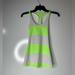 Lululemon Athletica Tops | Lululemon Tank Top Womens 4 Cool Racerback Neon Striped White Athletic Luxtreme. | Color: Green/White | Size: 4