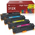312X CF380X Toner Cartridges CF380A CF380X CF381A CF382A CF383A Toner Cartridges Compatible For HP 312A/X Toner Cartridges For HP Laserjet Pro MFP M476dn M476nw (Black Cyan Magenta Yellow 4-Pack)