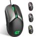 Gaming Mouse Wired RaceGT USB Computer Mouse with 5 Adjustable DPI RGB Backlit LED Side Buttons Ergonomic Optical Mice for PC Laptop Windows Mac Gamer Black