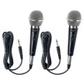 Handheld Microphone 2pcs Wired Dynamic Microphones Portable Dynamic Mic System With 10ft Cable 1/4 Inch Socket For Karaoke Speaker Amp Mixer Speech Soundbar Bracket