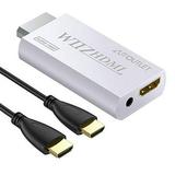 AUTOUTLET Wii to Hdmi Converter Output Video Audio Adapter with 1M HDMI Cable Wii2HDMI 3.5mm Audio Video Output Supports 720/1080P All Wii Display Modes for Nintendo