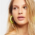Free People Jewelry | Free People Lucite Ombre Hoops Lilac Yellow Earrings New | Color: Purple/Yellow | Size: Os