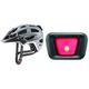 uvex Finale Light 2.0 - sicherer City-Helm - spaceblue matt - 56-61 cm & uvex Plug-in LED XB048 Licht - passend für uvex Finale & uvex True Modelle - Dauer- oder Blinklicht - Black-red - one Size