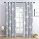 BUKITA Cloud Curtains, Grey Blackout Curtains 66x72 InchEyelet Curtains for Living Room Bedroom and Kitchen, Thermal Grommet Drapes, Door Curtain, 2 Panels Set