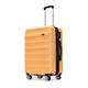 GinzaTravel Lightweight Hard Shell Medium Suitcase with 4 Double Spinner Wheels and Combination Lock Carry-on Luggage, Ginger Yellow, 24 Inch