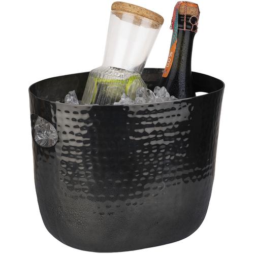 Wein- und Sektkühler APS Eiskübel schwarz Baraccessoires Weinaccessoires Aluminium, 3,9 Liter