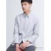 Men's Oxford Striped Slim-Fit Long-Sleeve Shirt | Gray | XL | UNIQLO US