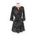 Lush Casual Dress - Wrap: Black Marled Dresses - Women's Size Small