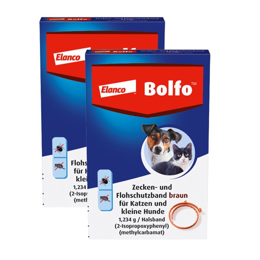 Bolfo® Zecken- und Flohschutzband braun für Katzen kleine Hunde Doppelpack 2x1 St Halsband Image