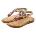 Zehentrenner LASCANA Gr. 40, bunt Damen Schuhe Strandaccessoires Sandale mit elastischen Riemchen und modischer Farbgebung