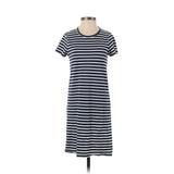 J.Crew Factory Store Casual Dress - Shift: Blue Stripes Dresses - Women's Size 2X-Small