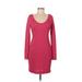 BCBGeneration Casual Dress - Sweater Dress: Pink Solid Dresses - Women's Size Medium