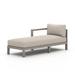 Joss & Main Etna 71" Long Teak Single Chaise w/ Cushions Wood/Solid Wood in Gray/Black | 29 H x 30 W x 71 D in | Outdoor Furniture | Wayfair