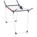 Leifheit Pegasus 180 Solid Plus Standing Clothes Airer, Foldable Clothes Rack for Outdoor & Indoor, 18 m Clothes Horse with clips for drying small items, Clothes Airer Plus Peg Bag,
