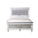 Rosdorf Park Buendia Tufted Panel Bed Wood & /Upholstered/Velvet in Gray/White | 58 H x 46 W x 81 D in | Wayfair 94A08177BBB94EED94DDD808C34FDE0F
