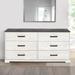 Gracie Oaks Wirksworth 6 Drawer 59.02" W Double Dresser Wood in Brown/Gray/White | 28.78 H x 59.02 W x 19.33 D in | Wayfair
