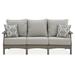 Latitude Run® 79.75" Wide Outdoor Patio Sofa w/ Cushions All - Weather Wicker/Metal in Gray | 38 H x 79.75 W x 30.5 D in | Wayfair