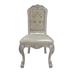 One Allium Way® Queen Anne Back Side Chair in Bone White Faux Leather/Wood/Upholstered in Brown/White | 47 H x 23 W x 26 D in | Wayfair