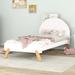 Isabelle & Max™ Wooden Cute Bed w/ Unicorn Shape Headboard Wood in White/Black | 45 H x 44.3 W x 78.1 D in | Wayfair
