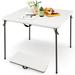 Arlmont & Co. Naqi Square 34" L x 34" W Outdoor Camping Table Plastic/Metal in White | 29 H x 34 W x 34 D in | Wayfair