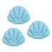 Uxcell Inflatable Bath Pillow with Suction Cups Terry Cloth Covered Neck Support Blue 3 Pack
