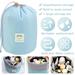 SHELLTON Travel Cosmetic Bag Bucket Cosmetic Bag Portable Collapsible Box For Women And Girls Multifunctional Washing Bucket Bag Round Storage Bag Soft Folding Blue