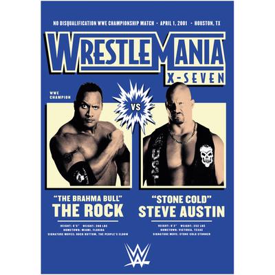 WWE The Rock Stone Cold WrestleMania Poster - Ungerahmt A3 Image