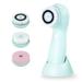 Electric Face Beauty Device Portable USB Rechargeable Facial Cleansing Brush Face Wash Soft Cleaner Tools Rotating Face Brush for Deep Cleansing Gentle Exfoliating and Massaging (Pink/Blue)