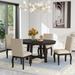 5-Piece Farmhouse Wood Extendable Dining Set