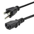 StarTech.com 10ft (3m) Computer Power Cord NEMA 5-15P to C13 10A 125V 18AWG Black Replacement AC Power Cord Printer Power Cord PC Power Supply Cable Monitor Power Cable - UL Listed