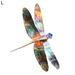 Farfi Hanging Pendant Realistic Easy Installation Metal Delicate Dragonfly Butterflies Wall Decoration Ornament for Garden (Dragonfly L)