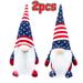 2Pack 4th of July Patriotic Gnomes Plush Decorations - Mr & Mrs Handmade Swedish Tomte Gnomes Ornaments for Patriotic Party Table Decor- Fourth of July Party Home Mantle Fireplace Decor