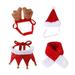 Bluethy 1 Set Pet Scarf Super Soft Breathable Friendly to Skin Non-Fading Easy-wearing Keep Warm Polar Fleece 4 Pieces Christmas Cat Scarf Hat Costumes Set Pet Supplies