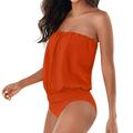 swimdress swimsuits for women Womens Strapless Two Piece Bikini Swimsuit Swimwear Bathing Beach Suit Plus Size