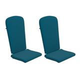 Flash Furniture Charlestown Set of 2 All Weather Indoor/Outdoor High Back Adirondack Chair Cushions Patio Furniture Replacement Cushions - Teal