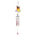 Yoone Wind Chime Hanging Ornament European Style Owl Design Glass Paintings Handmade Decorate Creative Art Wind Chime Pendant Door Decoration for Home