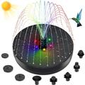 Queenmew Solar Fountain Pump for Bird Bath Bird Bath Fountains with Colorful LED Lights Solar Water Fountain with 8 Styles Nozzles