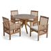 Christopher Knight Home Casa Acacia 5-piece Dining Set by teak finish + cream cushion