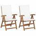 Reclining Patio Chairs with Cushions 2 pcs Solid Teak Wood