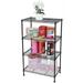 4-Tier Industrial Welded Wire Shelving Rectangle Shelf Storage Rack Black