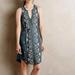 Anthropologie Dresses | Anthropologie Tiny "Syden" Teal Floral Embroidered Button Front Shirt Dress | Color: Blue/Gold | Size: M