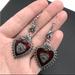 Urban Outfitters Jewelry | Nib Goth Heart Earrings | Color: Red/Silver | Size: Os