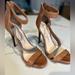 Jessica Simpson Shoes | Jessica Simpson Tan W/ Silver Detail Platform High Heel, Size 7 | Color: Silver/Tan | Size: 7