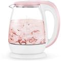 -Glass Electric Kettle,Eco Water Kettle with Illuminated Led,Bpa Free Cordless Water Boiler with Stainless Steel Inner Lid & Bottom,Fast Boil Auto-Off & Boil-Dry Protection,1.8L 1500W/Pink