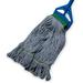 Carlisle Food Service Products Medium Blue Looped-End Mop Natural W/Green Band, Cotton | Wayfair 369551B14